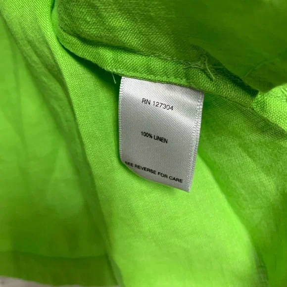 NEW John Mark Linen Lime Green Top Tunic Size M - Picture 4 of 7